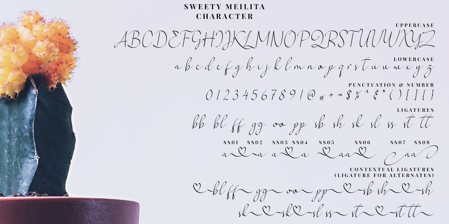 Beispiel einer Sweety Meilita Regular-Schriftart